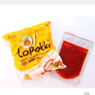 Bánh gạo tokbokki nhân phô mai Hàn Quốc 1KG kèm sốt 200G