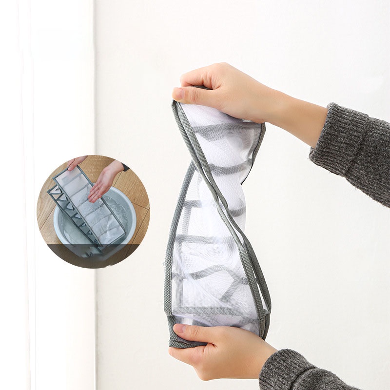 Túi vải đựng quần áo chia ngăn, Hộp đựng lưu trữ quần áo nhiều ngăn có quai xếp đồ gọn gàng TQA01