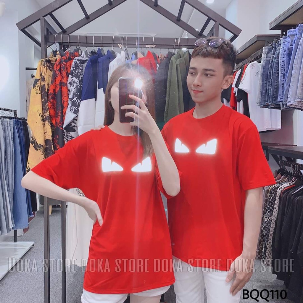 Áo thun tay lỡ phản quang PADA dáng Unisex form rộng nam nữ phong cách Ulzzang in hình Mắt Fendi PQ66


