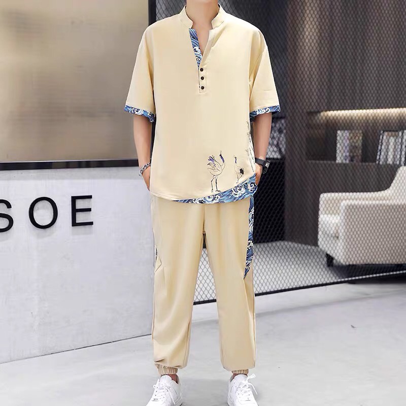 Bộ đũi Hạc, bộ quần áo đũi nam nữ, set đồ quần áo đũi nam nữ đẹp, mát mẻ lịch sự - Xu hướng thời trang 2023 Edo Menswear