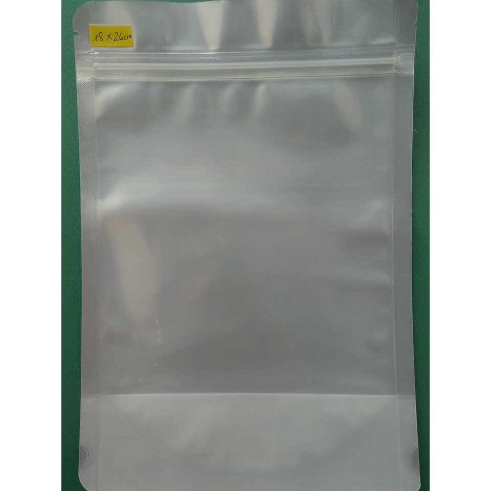 Túi Zip 2 mặt bạc / trong 18x26