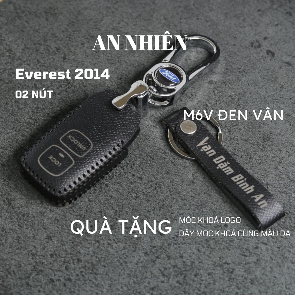 Bao da móc khoá bọc ốp chìa khóa xe ô tô Ford Everest 2005 - 2014, da bò, nhiều màu, khâu thủ công FordLock