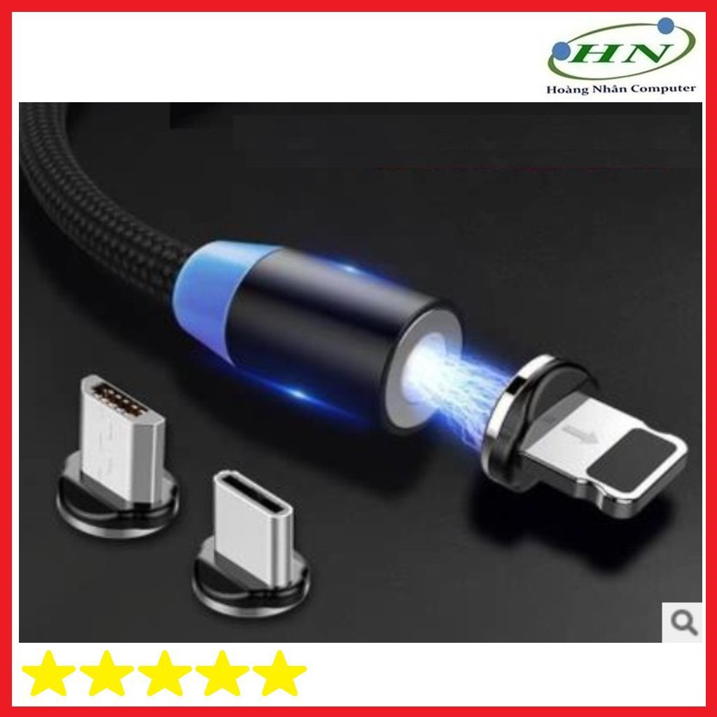 Cáp sạc từ 3 đầu nam châm đa năng cho tất cả các dòng điện thoại không led