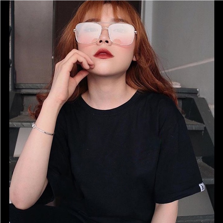 áo thun tay lỡ unisex form rộng, áo phông nữ oversize 2 màu đen trắng