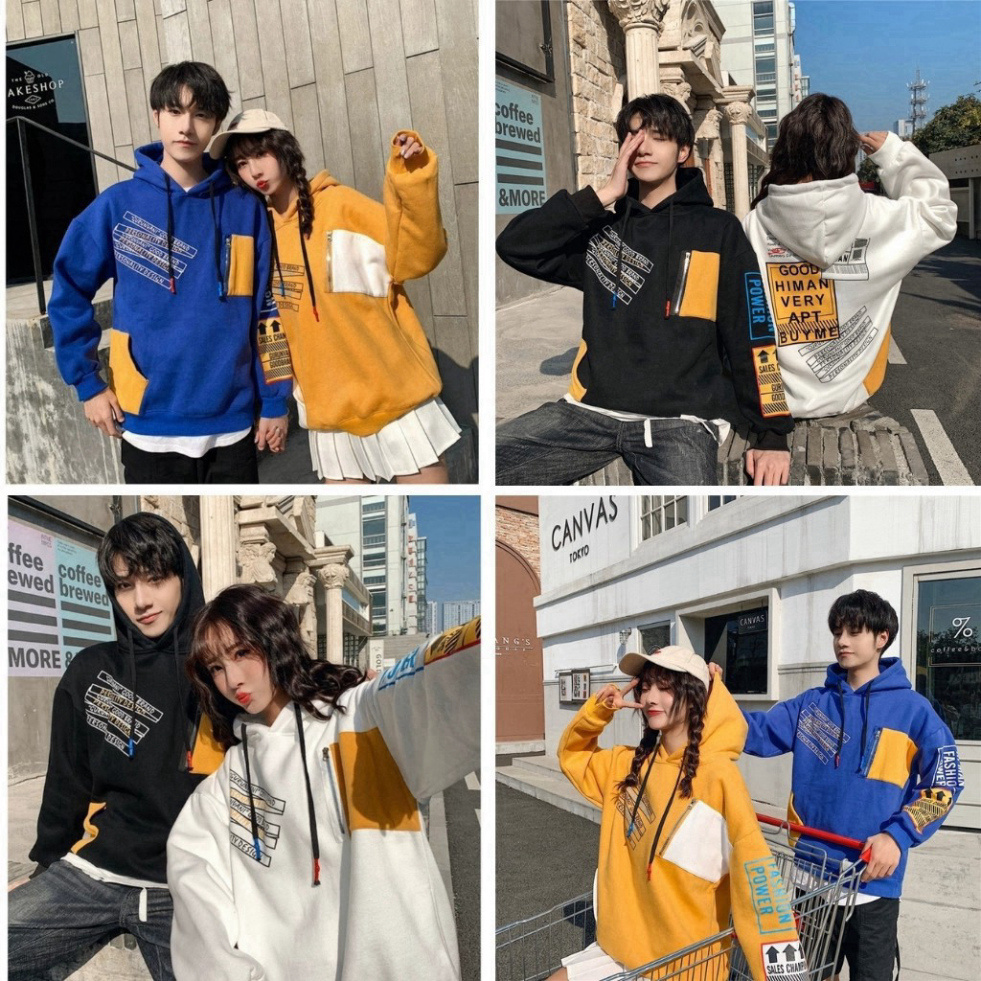 Áo Hoodie Unisex nam nữ khoác nỉ KN34 trần bông cao cấp phối màu siêu đẹp, form unisex Hàn Quốc | BigBuy360 - bigbuy360.vn