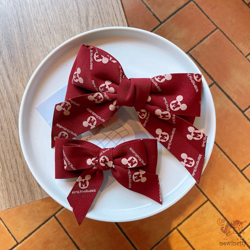 Kẹp tóc đính nơ vải satin thời trang thanh lịch cho bé gái