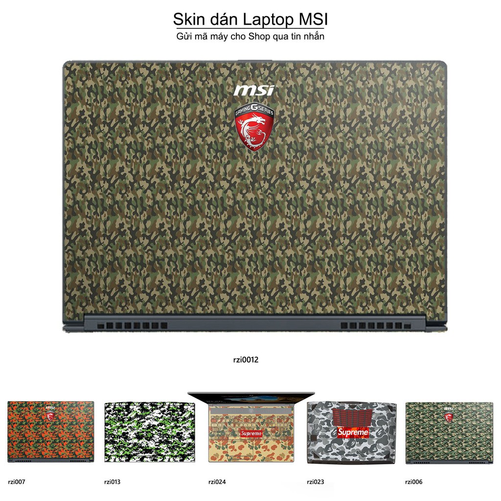 Skin dán Laptop MSI in hình rằn ri _nhiều mẫu 4 (inbox mã máy cho Shop)