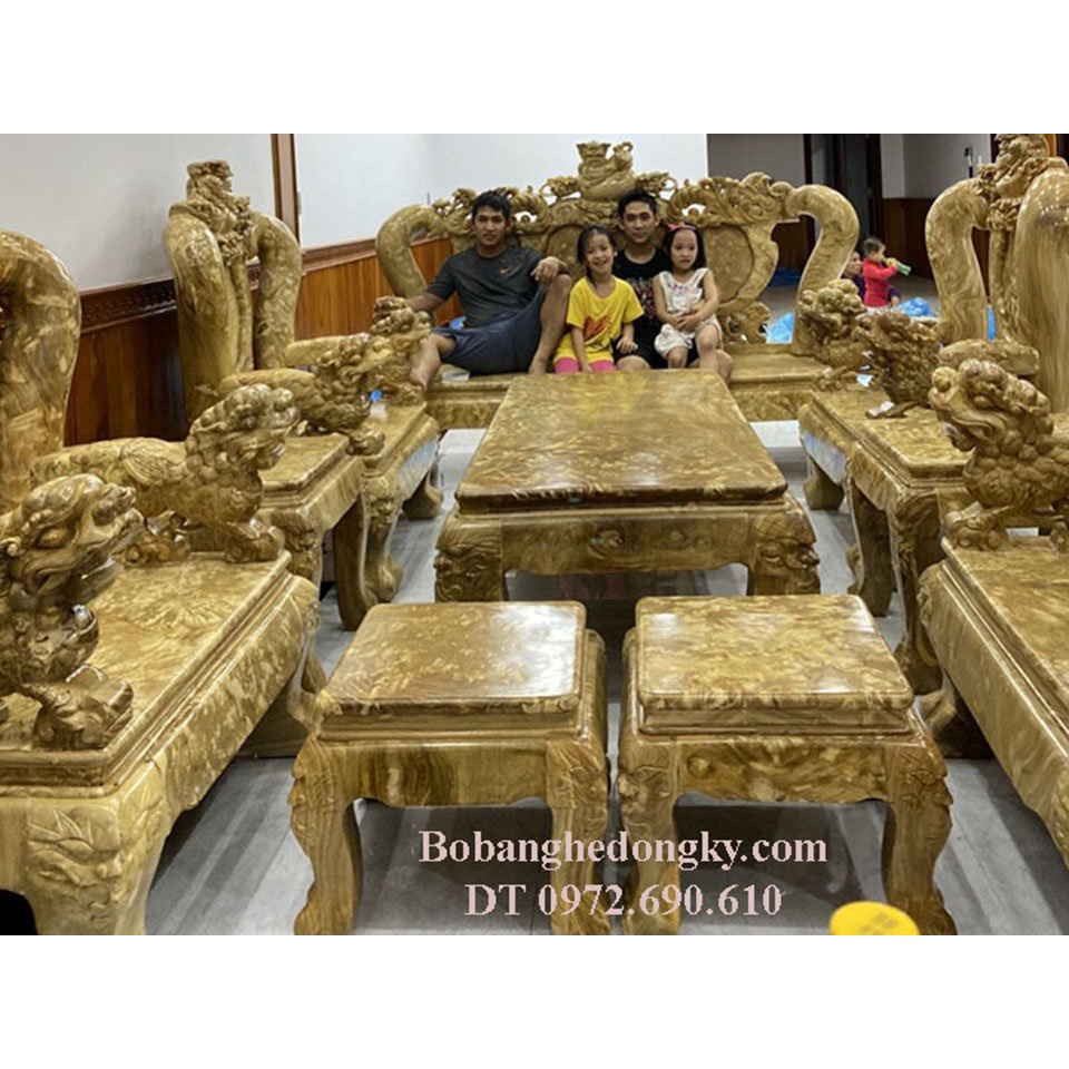 Bộ Bàn Ghế Nghê Bảo Đỉnh Gỗ Nu Nghiến