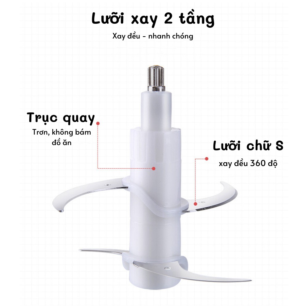 Máy xay thịt, sinh tố, ăn dặm, hoa quả LOTOR Bảo Hành 12 Tháng, Cối Thủy Tinh 2l và 1.2L Tặng dao thêm