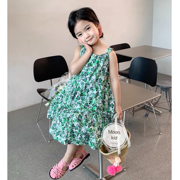 Váy hoa 2 dây cho bé gái 8-20kg