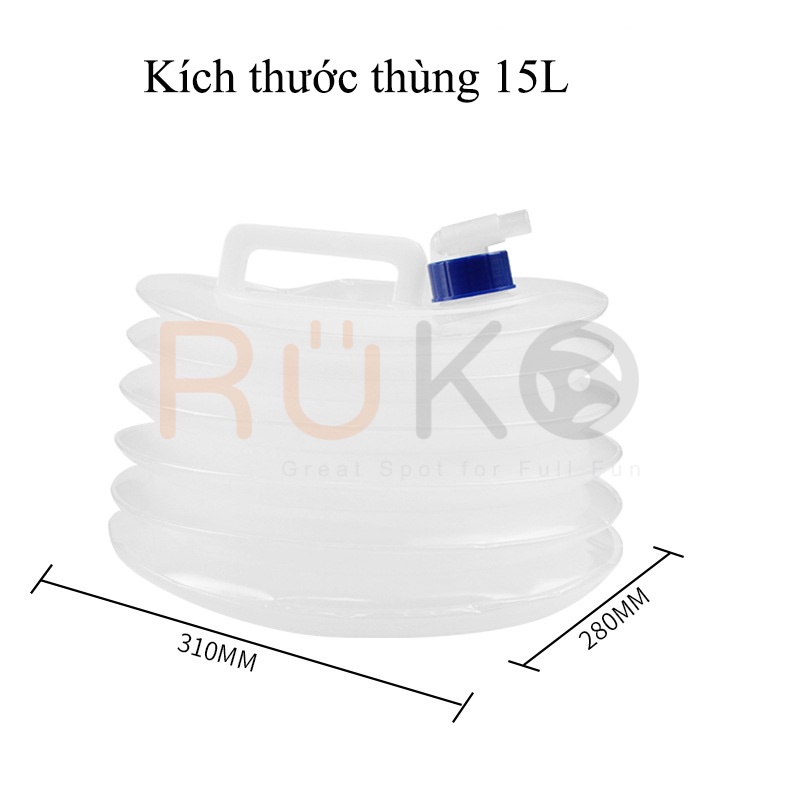 Thùng đựng nước co giãn thích hợp cho những chuyến đi chơi dã ngoại, cắm trại, nấu ăn...
