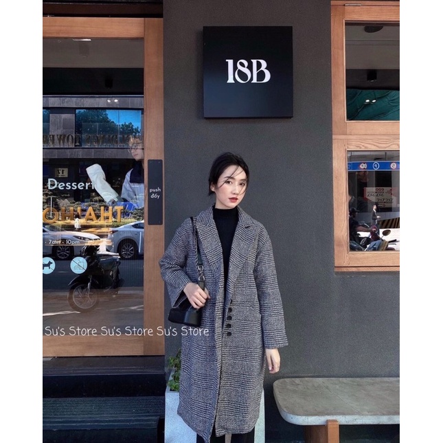 Áo Dạ Kẻ Dáng Dài/Ngắn Style Hàn Quốc | BigBuy360 - bigbuy360.vn