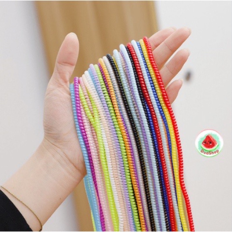 Dây quấn bảo vệ cáp sạc , tai nghe 10 màu chống đứt gãy vỏ dây sạc