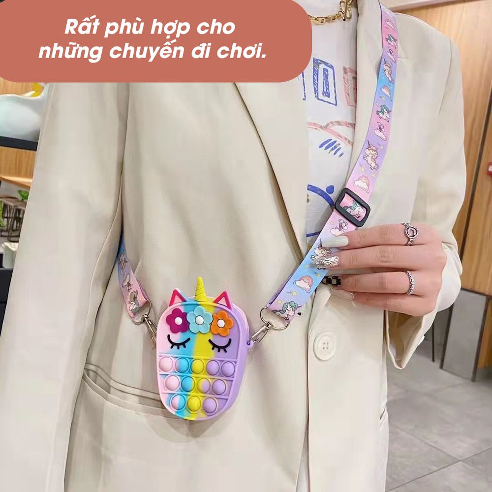 Túi đeo chéo POP IT, túi xách cho bé năng động, giúp bé vui vẻ thích thú và giải tỏa căng thẳng (13 mẫu siêu dễ thương)