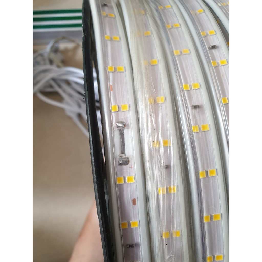 Cuộn led dây đôi 2835 - 100m  + tặng 3 nguồn. Trang trí Tết, Noel, quán cafe, treo quấn cây
