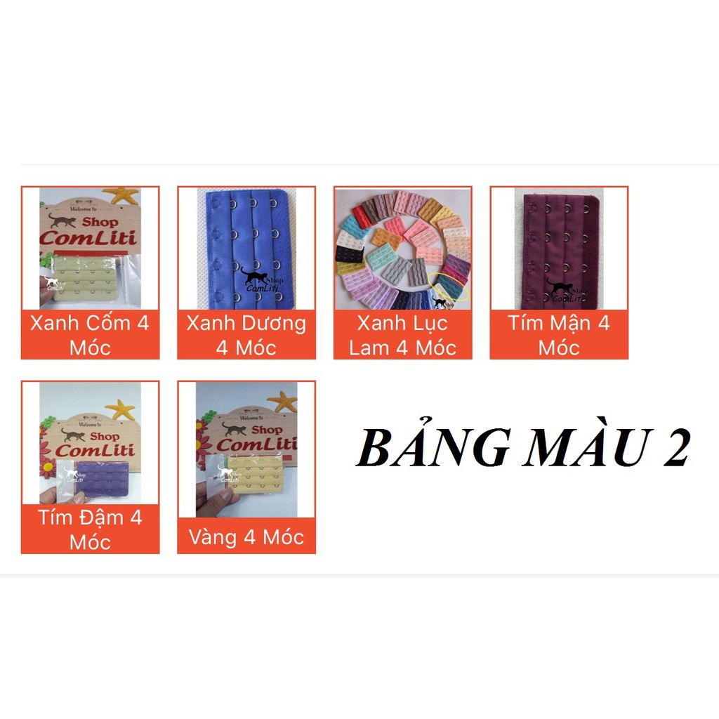 Móc Nối Áo Ngực 4 Móc Cài Miếng Nối Áo Ngực Nhiều Màu