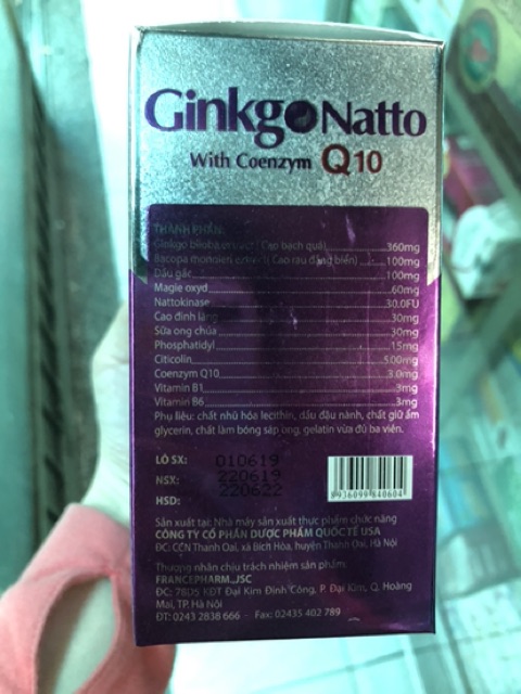 Viên uống Ginkgo Natto Q10 With Coenzym 360mg