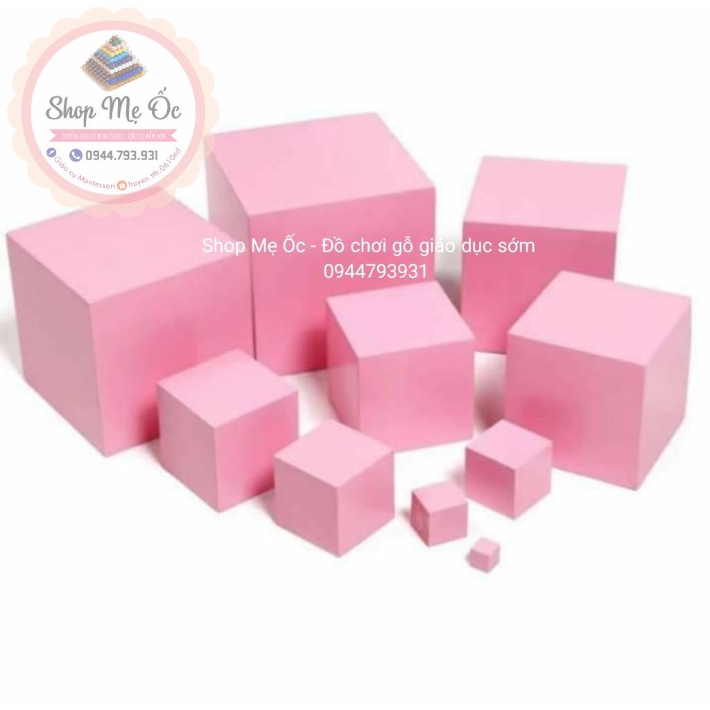 Giáo cụ Montessori_Tháp hồng size to bản Trương học(Ảnh thật)_The Pink Tower