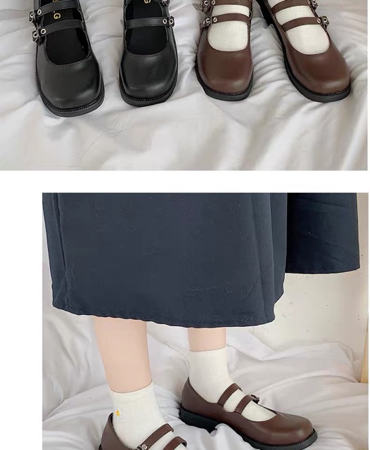 Giày oxford 2 quai lolita mary jane