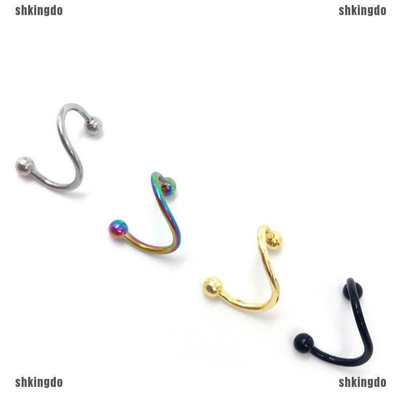 Khuyên cơ thế hình xoắn ốc bằng thép không gỉ cá tính