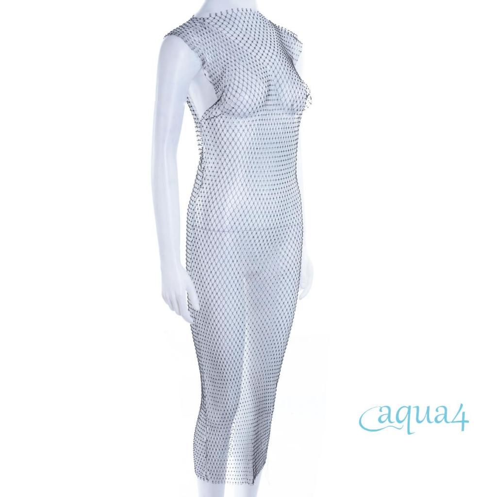 Anana-đầm Lưới Khoét Rỗng Che Phủ Đồ Bơi Bikini Đính Đá Pha Lê Quyến Rũ Dành Cho Bạn Nữ Mặc Khi Đi Biển