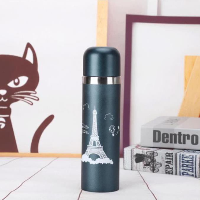 Bình Giữ Nhiệt 500ml Hình Tháp Eiffel Thiết Kế Đơn Giản Tinh Tế