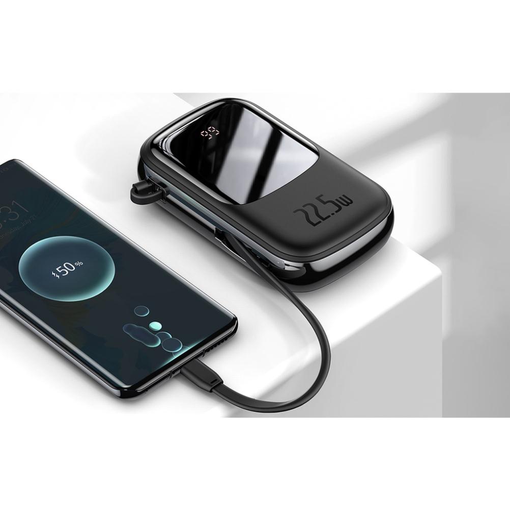 Sạc dự phòng Baseus 20000mAh Sạc Nhanh 20W/22.5W Tích Hợp Sẵn Cáp Sạc Cáp sạc,TypeC Siêu Nhỏ Gọn,Màn Hình LED