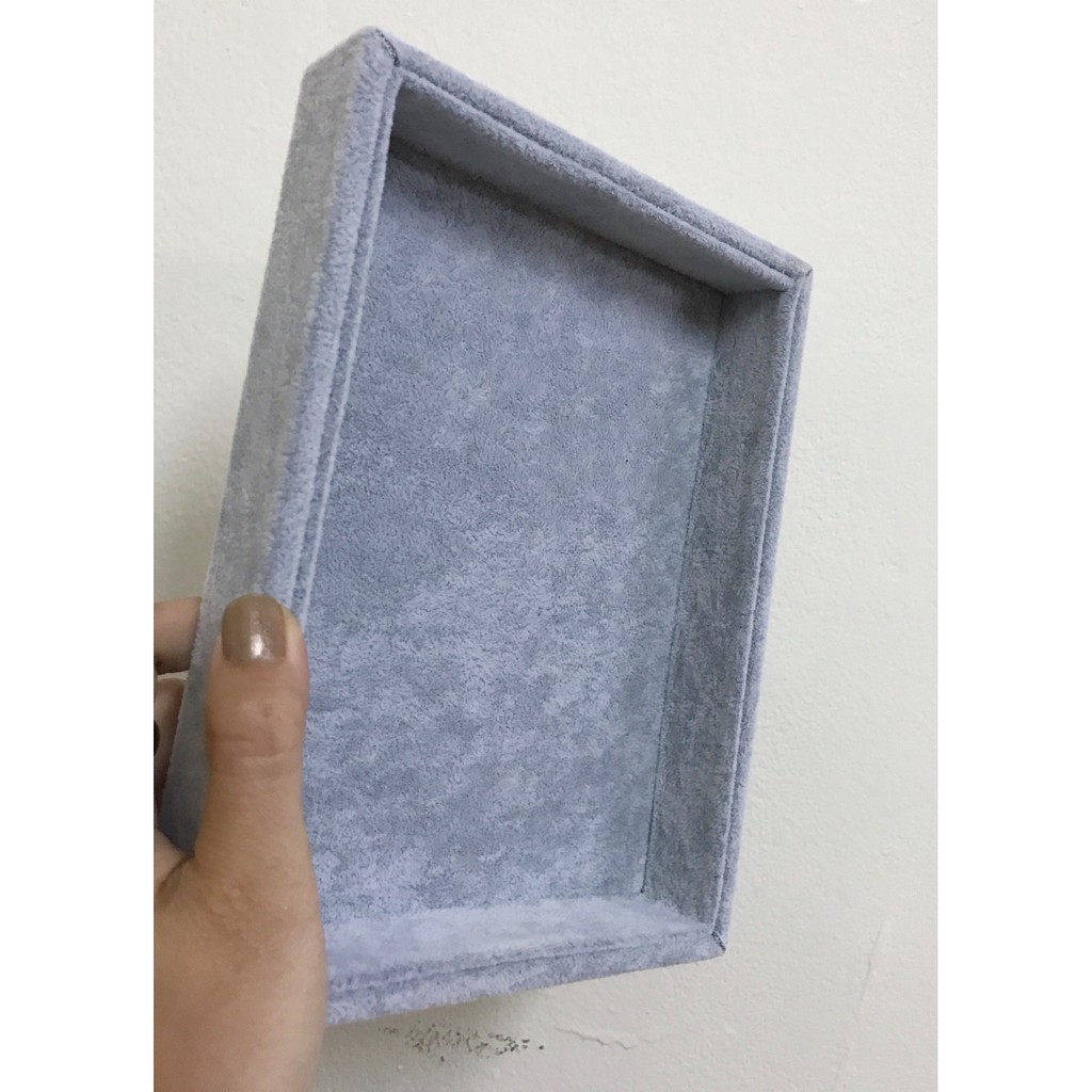 Khay nhung trưng bày phụ kiện trưng bày vòng đá vòng bản size 21x15x3cm