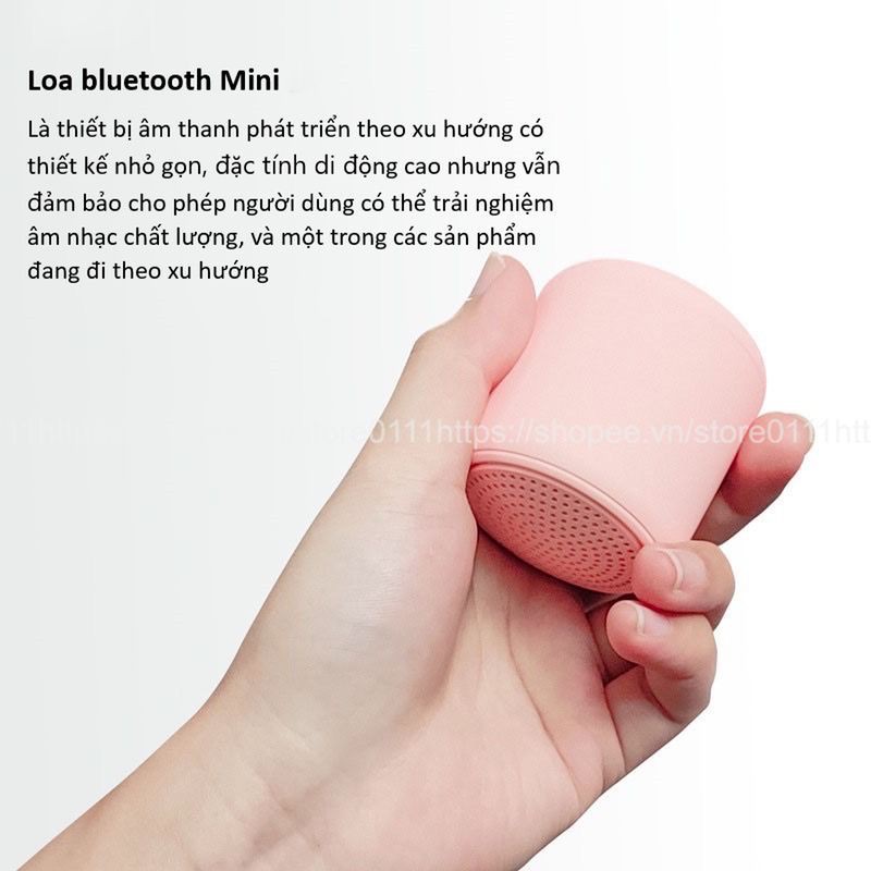 Loa di động Bluetooth Mini 3D BLT Không Dây - Âm Thanh Nổi Siêu Bass bỏ túi mang theo tiện lợi, màu sắc yêu thích