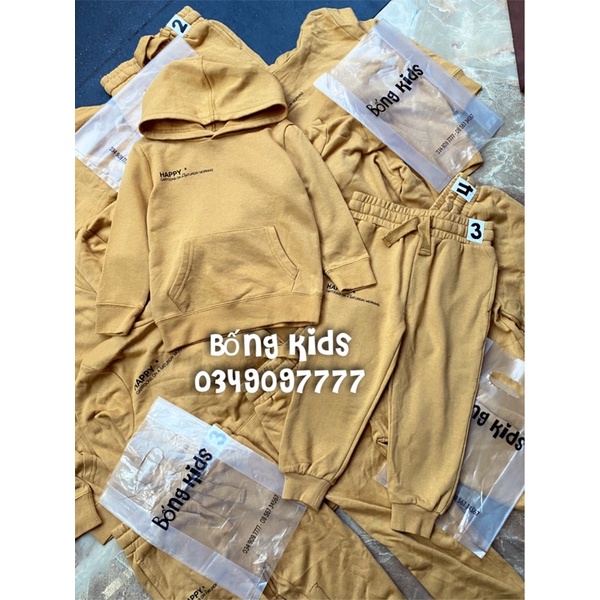 Bộ Nỉ Hoodie Bé Trai Túi Trước Basic Vàng CottonOn(bán lẻ áo lẻ quần)