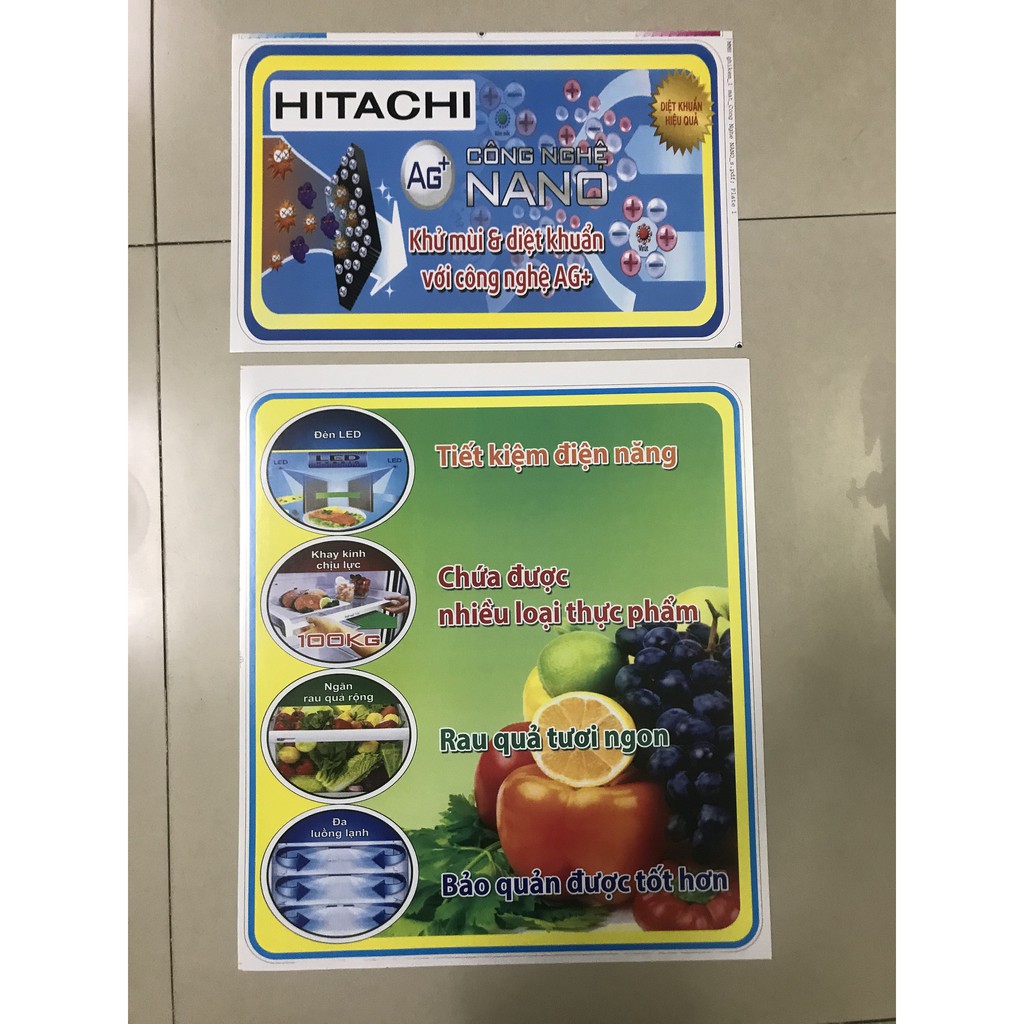 Combo 10 tem dán tủ lanh Hitachi/ Com 10 miếng dán tủ lạnh Hitachi