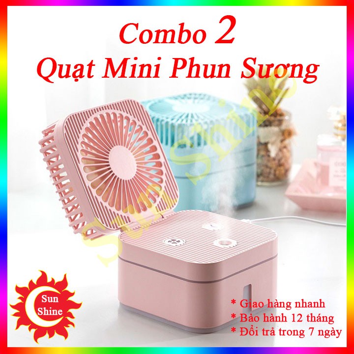 Quạt Mini Phun Sương Cầm Tay Bảo Hành 12 Tháng Quạt Sạc USB Cao Cấp Vơi 3 Chế Độ Gió 2 Chế Độ Sương