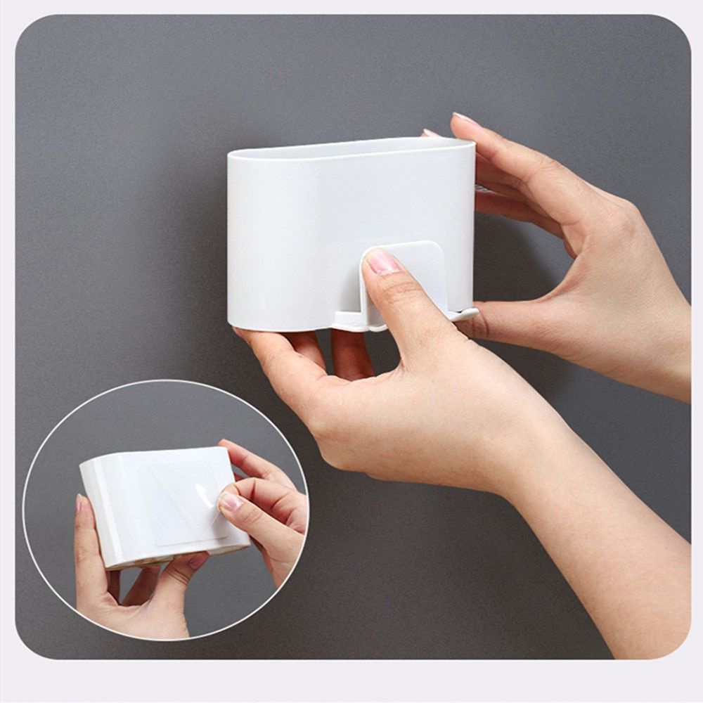 Hộp đựng bàn chải đánh răng nhiều màu tự chọn gắn tường tự dính tiện dụng cho phòng tắm