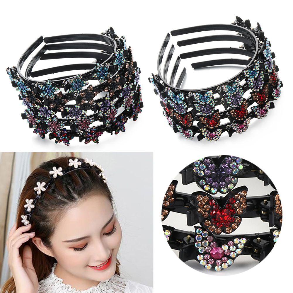 Kẹp Tóc Đơn Giản Thanh Lịch|Dây Buộc Tóc Hai Lớp Họa Tiết Hoa Xinh Xắn Cho Nữ