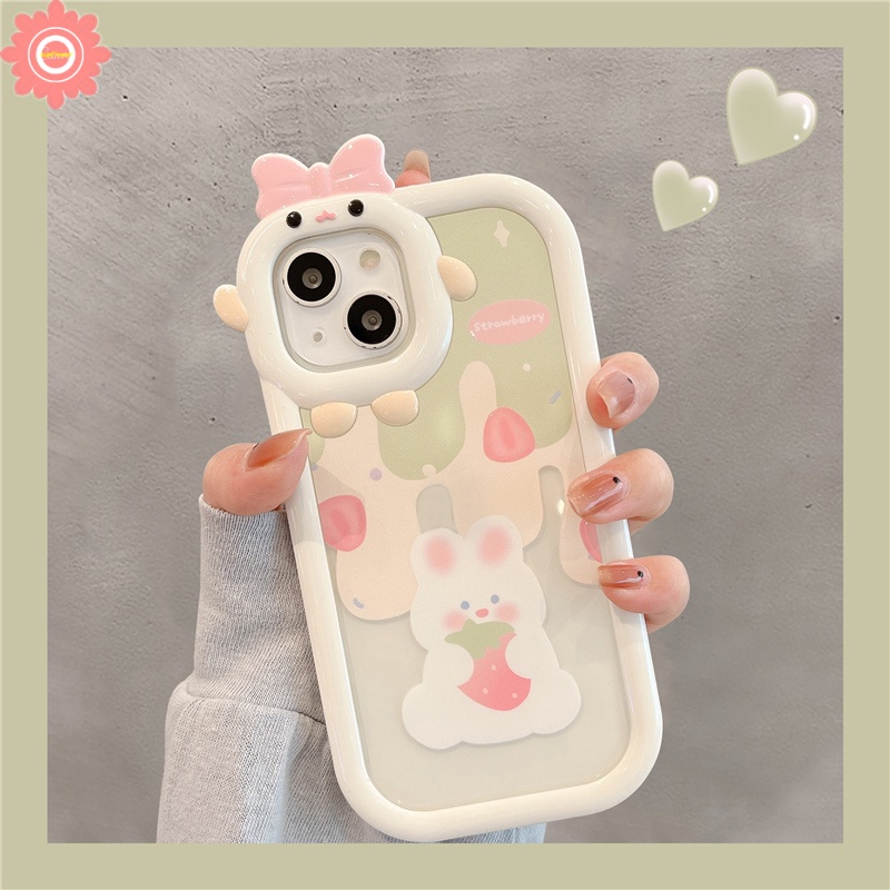 Ốp Điện Thoại Mềm Họa Tiết Gấu Thỏ Kem 3D Sáng Tạo Cho IPhone 6 6S 7 8 14 Plus 11 13 12 14 Pro MAX XR X XS MAX SE