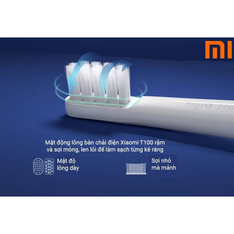 Bàn Chải Điện T100 Xiaomi Mijia IPX7 Chống Nước, Đánh Răng Tự Động Hàng Chính Hãng