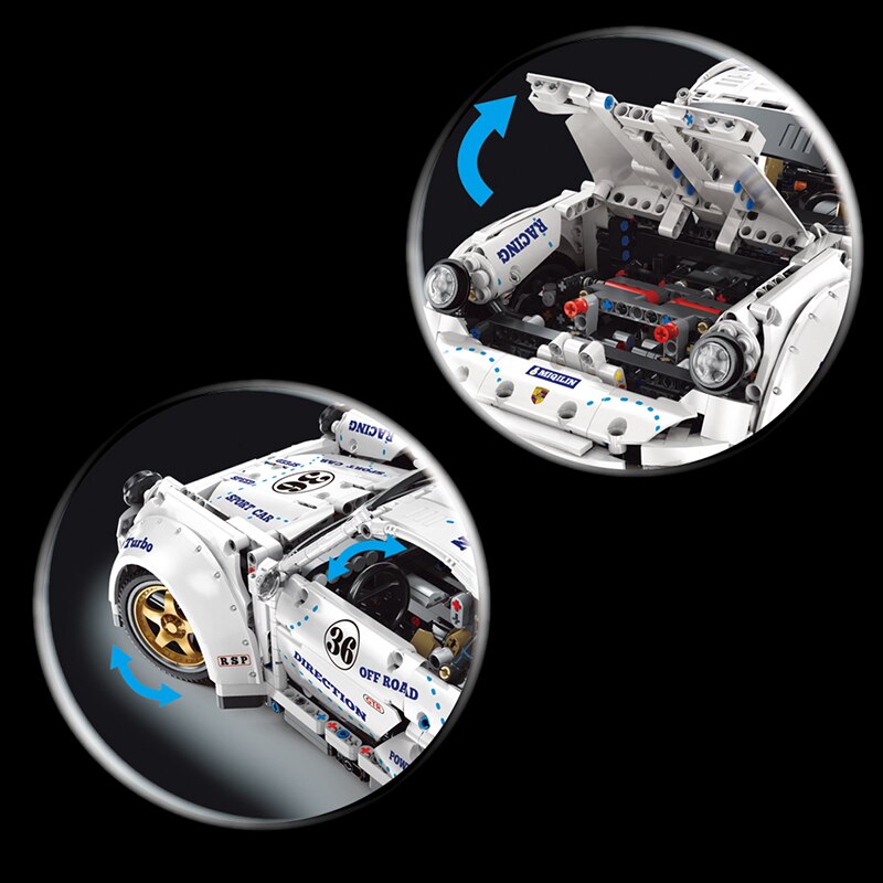 đồ chơi giáo dục Lắp ráp Mô hình Siêu xe  QC016 High-Tech Car Toys The Widebody Super RC Race Car điều khiển từ xa