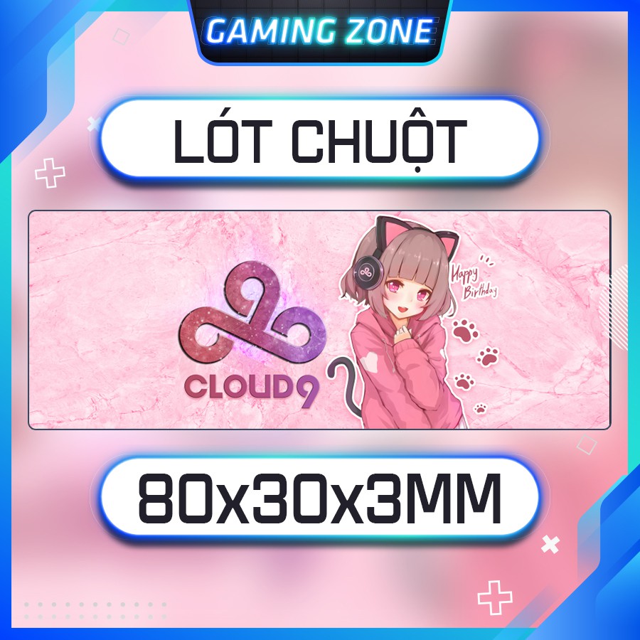 Lót chuột, bàn di chuột chơi game Cloud9 Anime CSGO chống trượt siêu bền siêu đẹp