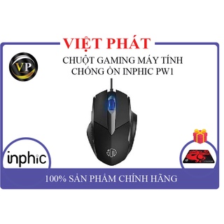 Chuột có dây inphic pw1 gaming đèn led 4 màu dành cho game thủ + km tấm lót chuột