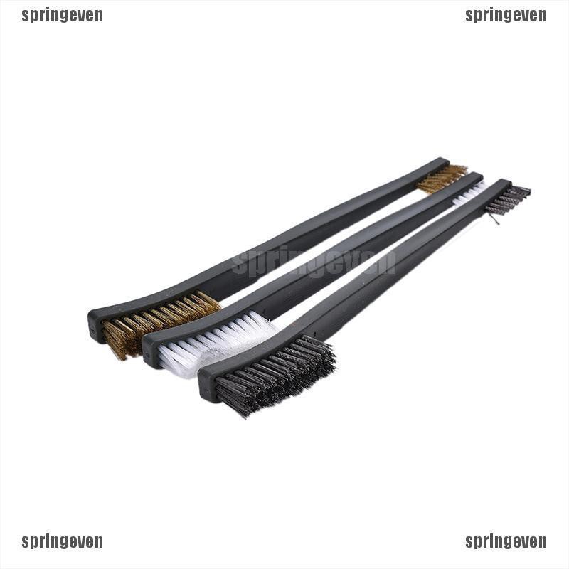 Set 3 Bàn Chải Sợi Đồng Thau Mini Vệ Sinh Đa Năng
