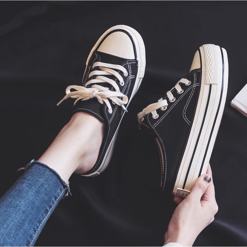 Giày Sục Nữ  Độn Đế 6cm ❤️FREESHIP❤️ Giày Thể Thao Sneaker Sục Vải 2 Màu Siêu hót