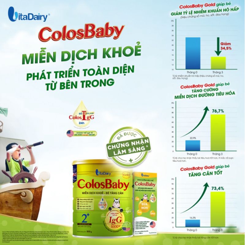 Sữa ColosBaby Gold 0+ cho trẻ dưới 1 tuổi 800g