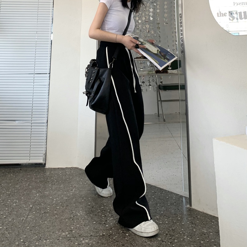 Quần ống rộng Họa Tiết Sọc Thời Trang Phong Cách Hàn Quốc Cho Nữ