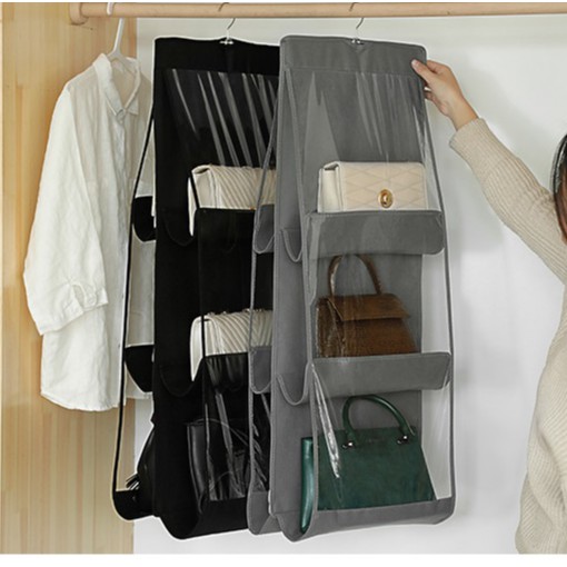 Giá treo túi xách chống bụi 6 ngăn hàng đẹp, túi đựng giỏ xách cao cấp