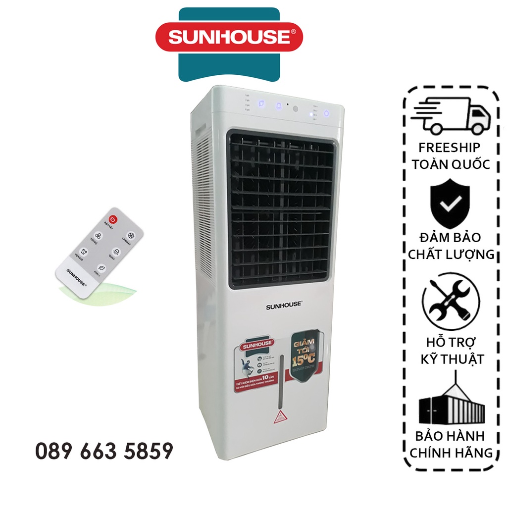 , quạt điều hoà Sunhouse 13L,quạt hơi nước có điều khiển từ xa