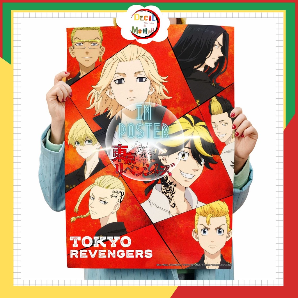 Poster ANIME Tokyo Revengers, Giấy Decal Có Keo Dán Sẵn Kích Thước A3 42x30cm, Áp Phích ANIME Tokyo Revengers Decor