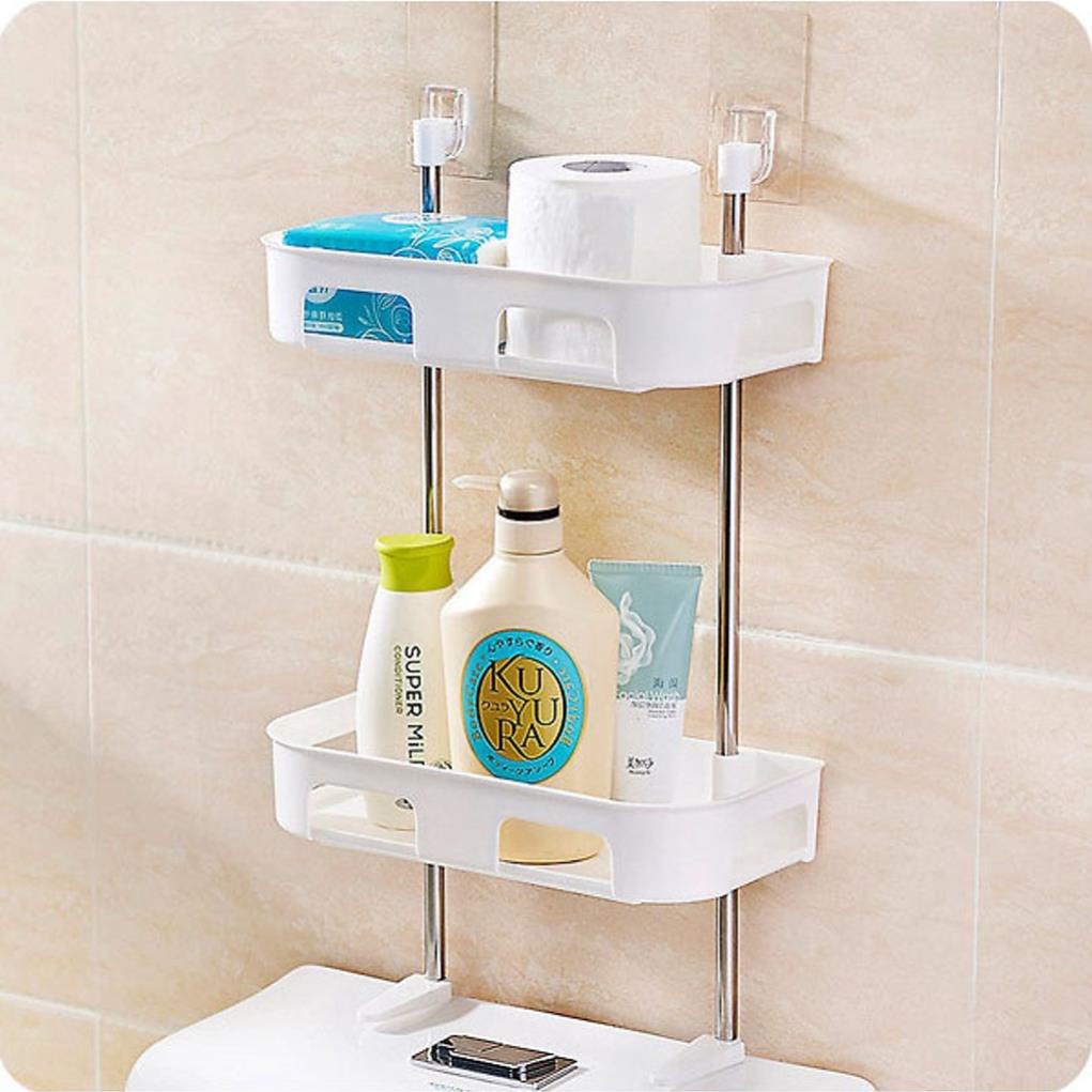 Kệ để đồ toilet nhà tắm 2 tầng gắn tường gác bồn cầu siêu chắc ( tuyển khách sỉ)