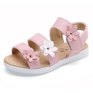 XẢ KHO_Sandal bé gái trẻ em đính hoa đế mềm phong cách Hàn Quốc