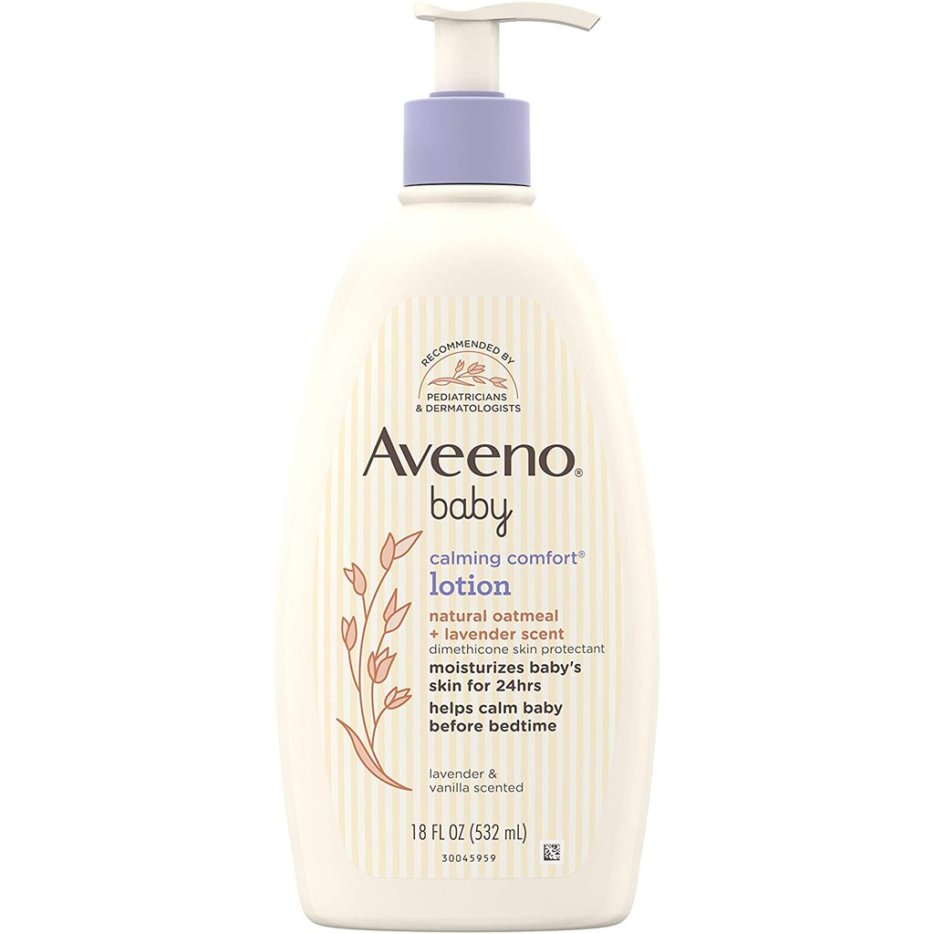 Dưỡng thể giữ ẩm da trẻ em Aveeno Baby Calming Comfort Moisturizing Lotion Lavender &amp; Vanilla 532ml (Mỹ)