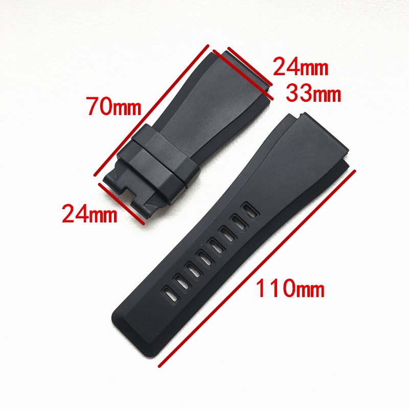 Dây Đeo Đồng Hồ Silicon 24mm Thay Thế Cho Bell Ross Bell Ross Strap BR01 03